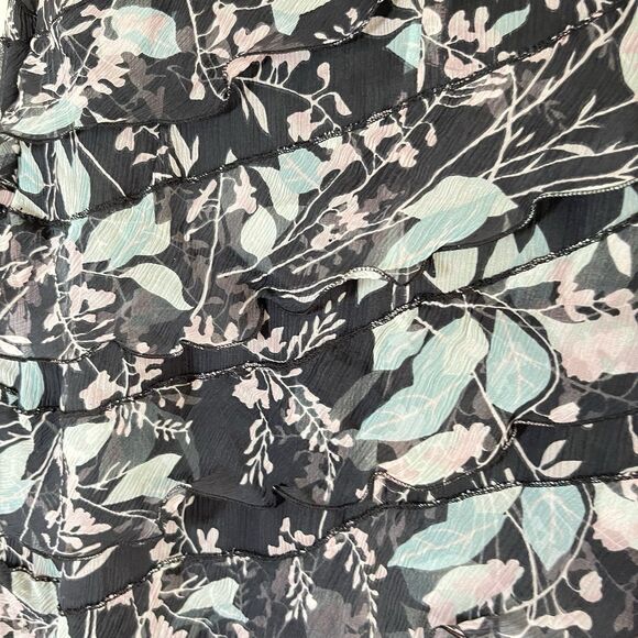 ARMANI COLLEZIONI Silk Knee Length Italy Dress Sz 4 Tiered Ruffles Asymmetrical - Picture 6 of 12